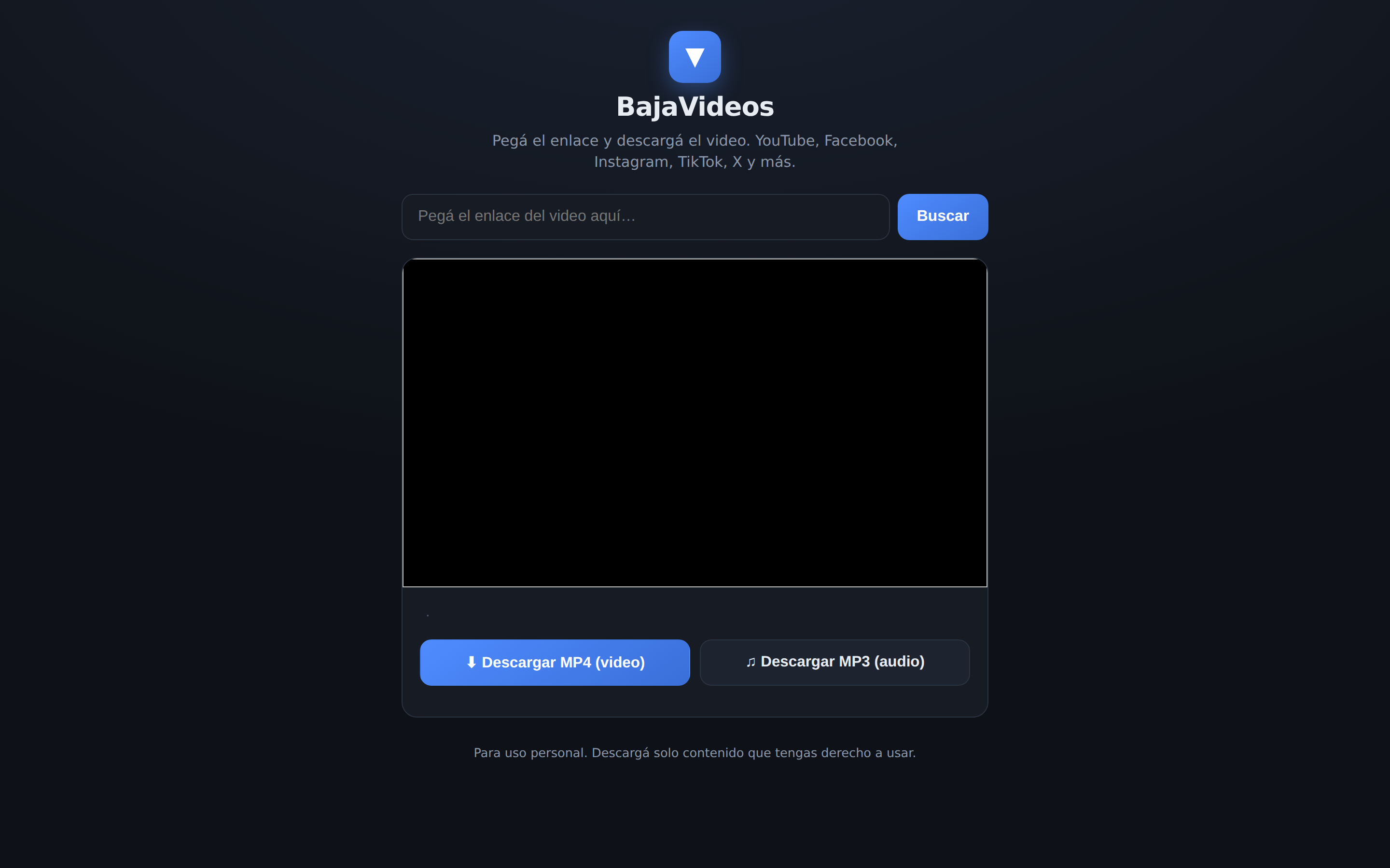 BajaVideos — screenshot